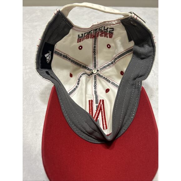 Vintage Adidas Nebraska Huskers Hat Cap Strapback One Size White Football NCAA - Picture 6 of 6